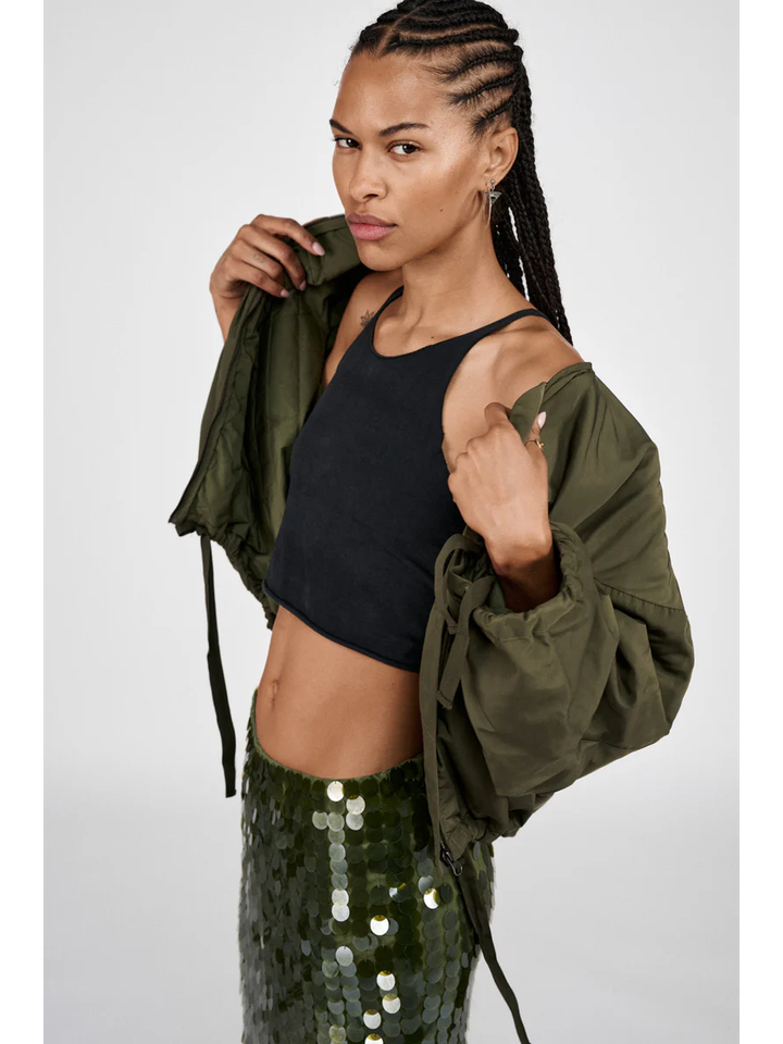 Groene feestelijke jurk met pailetten Lior Rabens Saloner