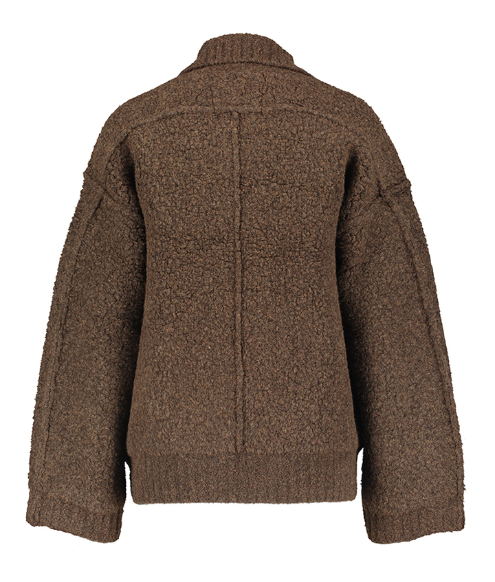 Bruine wollen bomber vest Sigal Rabens Saloner 
