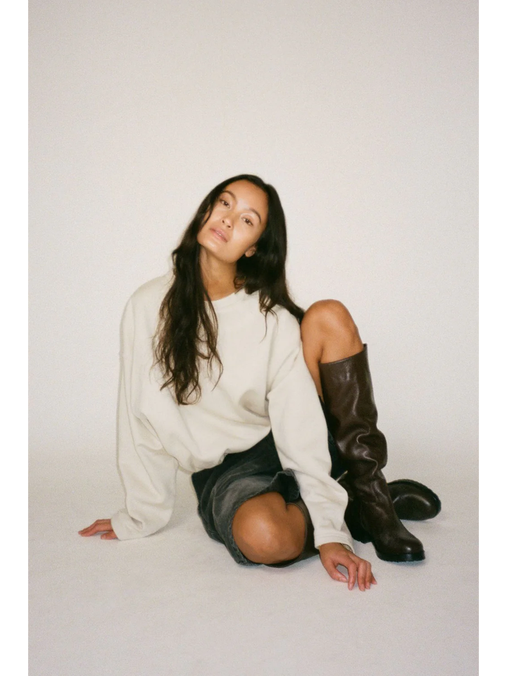 Beige sweater met ronde hals Sheela Rabens Saloner