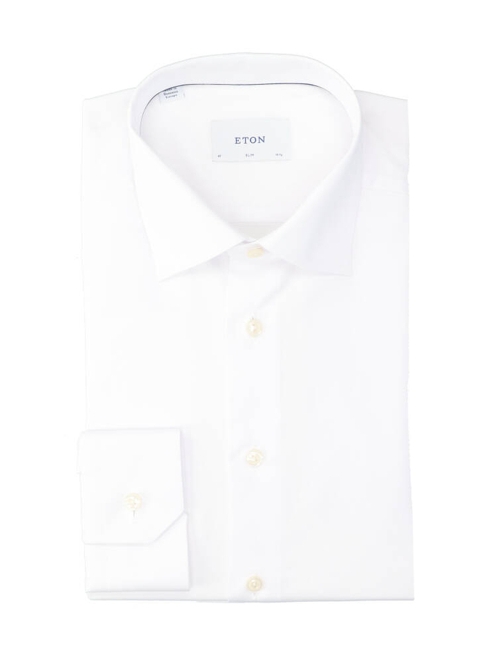 Wit katoenen hemd (slim fit) met lange mouwen Eton