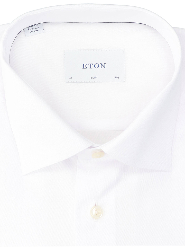 Wit katoenen hemd (slim fit) met lange mouwen Eton