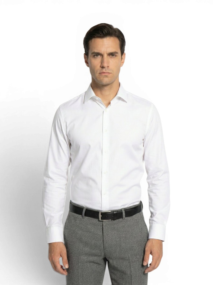 Wit katoenen hemd (slim fit) met lange mouwen Eton 