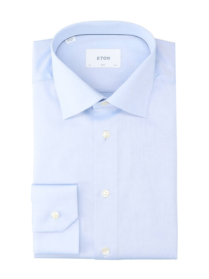 Light blue katoenen hemd (slim  fit) met lange mouwen Eton 