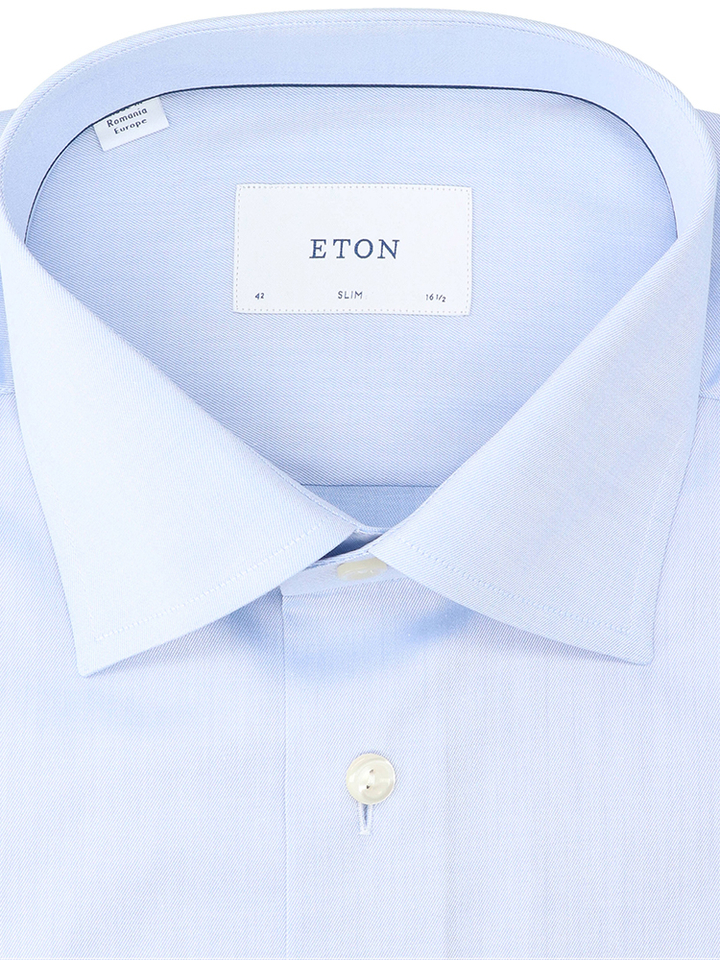 Light blue katoenen hemd (slim  fit) met lange mouwen Eton 