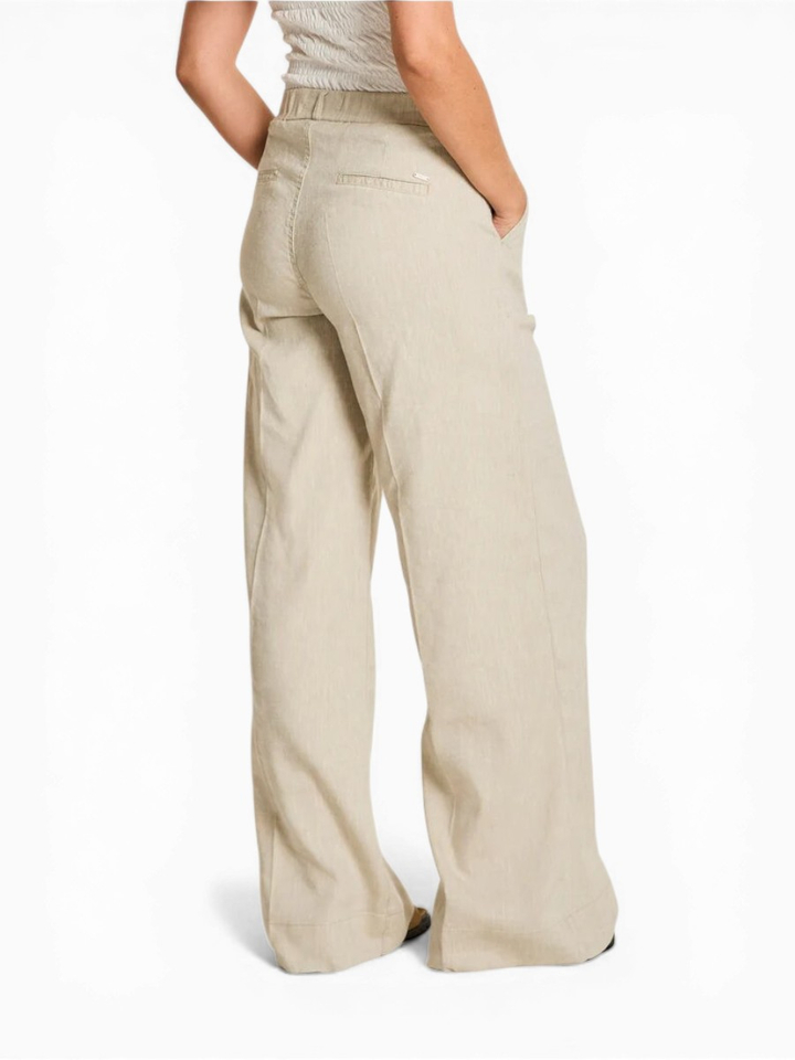 Olijf kleurige linnen broek Lizzy Flower Linnen Para Mi 