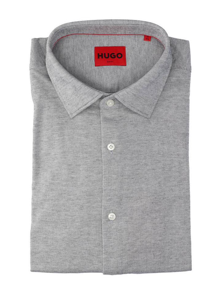 Grijs katoenen hemd (slim fit) met details en lange mouwen Hugo Boss 