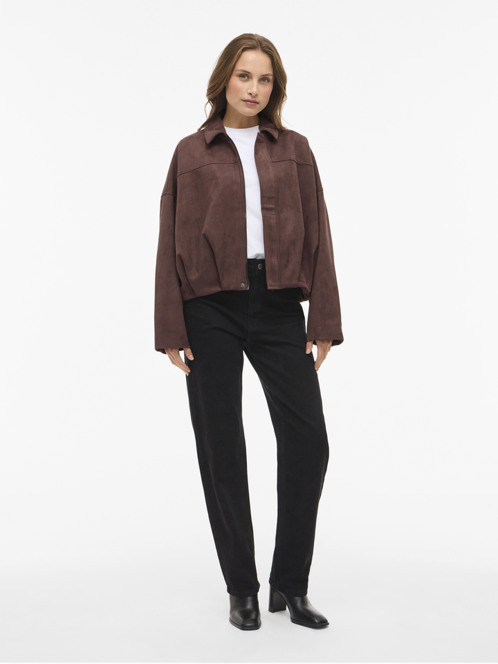 Brown sttone cropped jasje met rits Viviral Vila