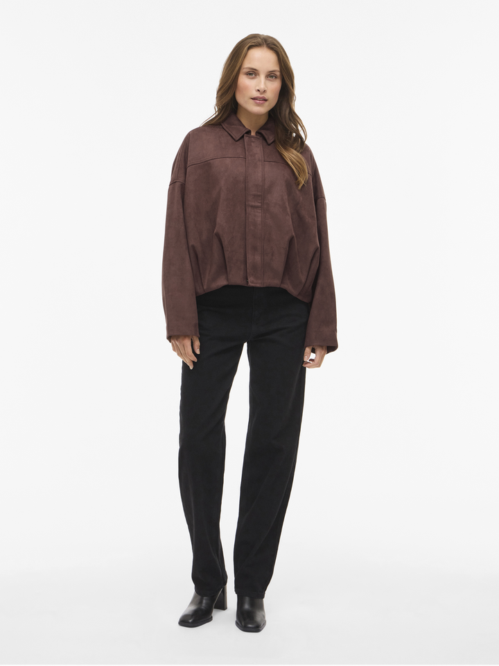 Brown sttone cropped jasje met rits Viviral Vila