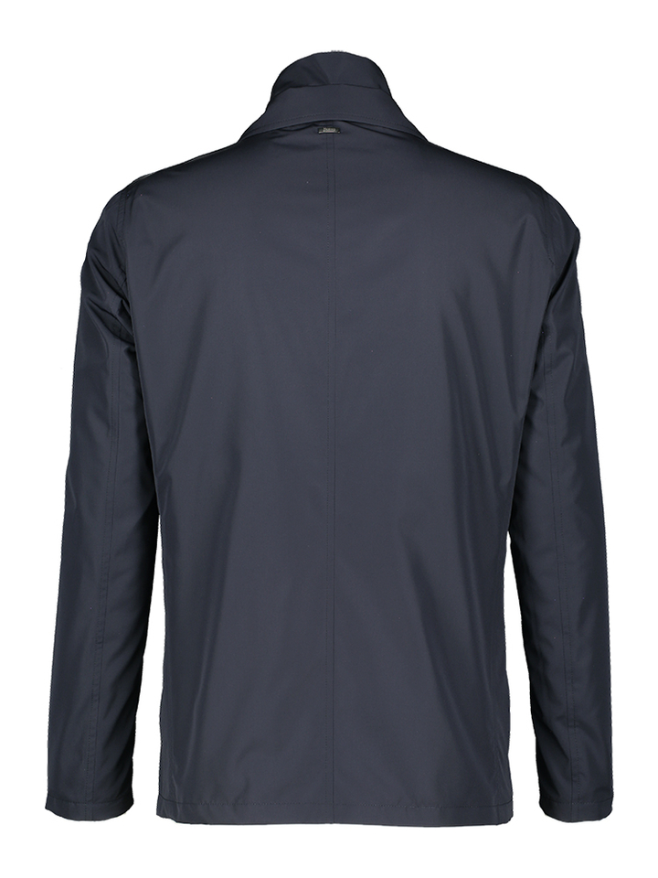 Blauwe jas met afneembare kraag Herno