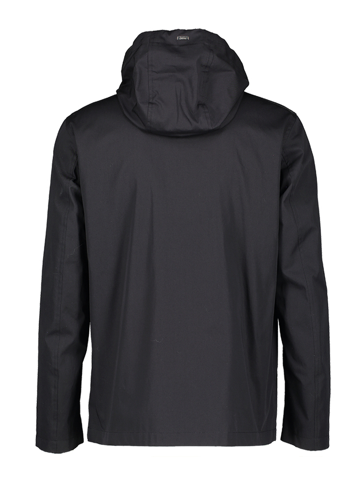 Blauwe jas met afneembare kap Herno