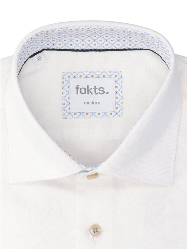 Witte uni katoenen hemd (regular fit) met lange mouwen Fakts