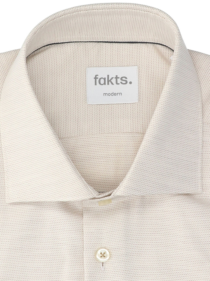 Brown light faux uni hemd (regular fit) met details en lange mouwen Fakts 