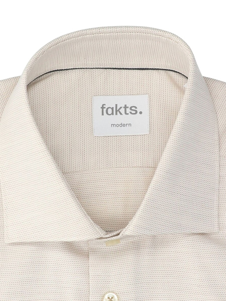 Brown light faux uni hemd (regular fit) met details en lange mouwen Fakts