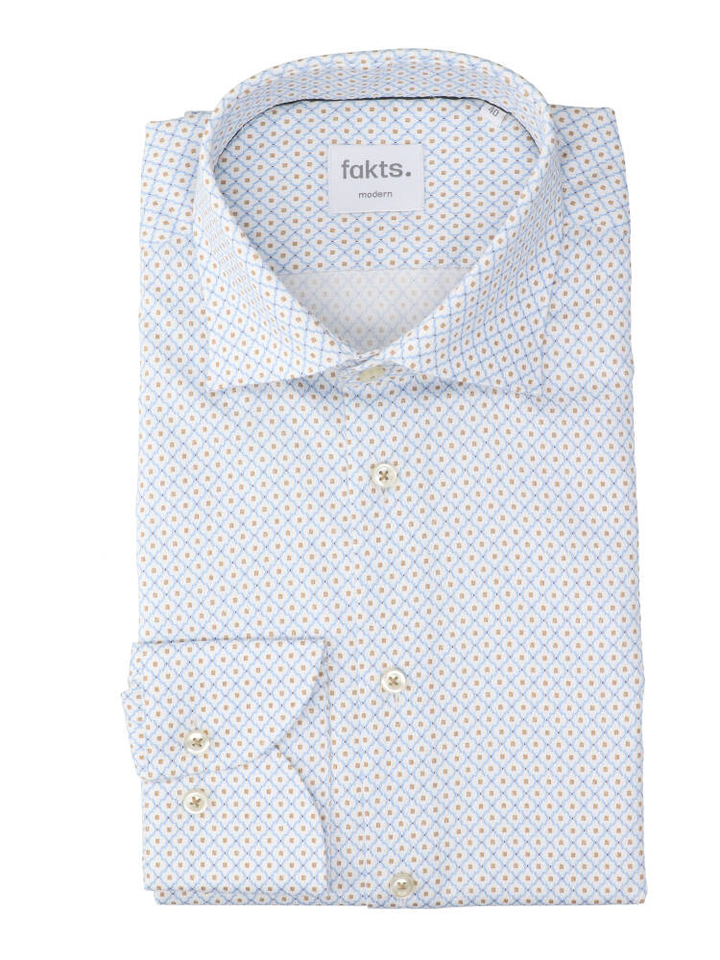 Blue minimal hemd (regular fit) met details en lange mouwen Fakts 