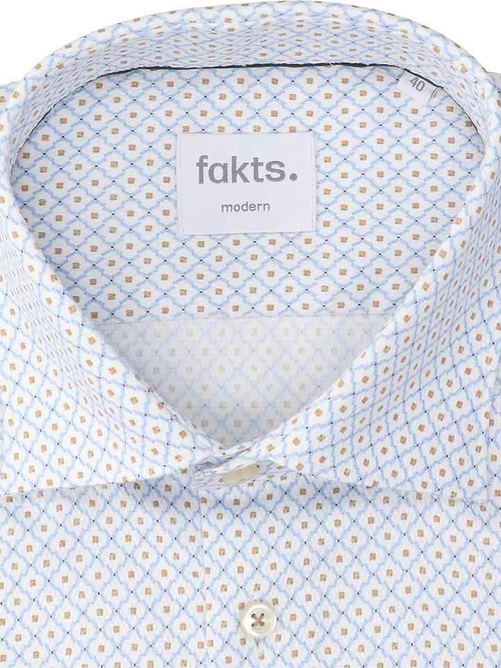 Blue minimal hemd (regular fit) met details en lange mouwen Fakts 