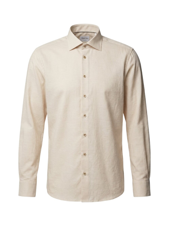 Brown light uni hemd (regular fit) met details en lange mouwen Fakts