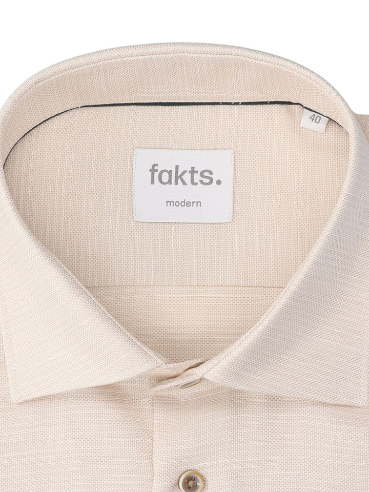 Brown light uni hemd (regular fit) met details en lange mouwen Fakts