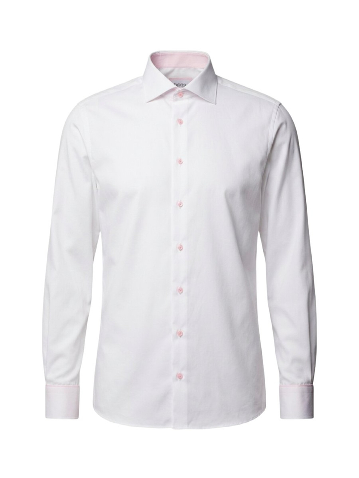 Wit faux uni katoenen hemd (regular fit) met lange mouwen Fakts