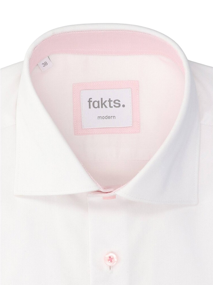Wit faux uni katoenen hemd (regular fit) met lange mouwen Fakts