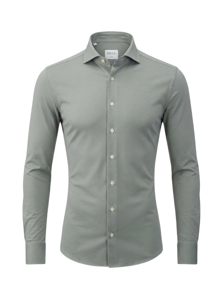 Kakigroene hemd slim fit Fakts 