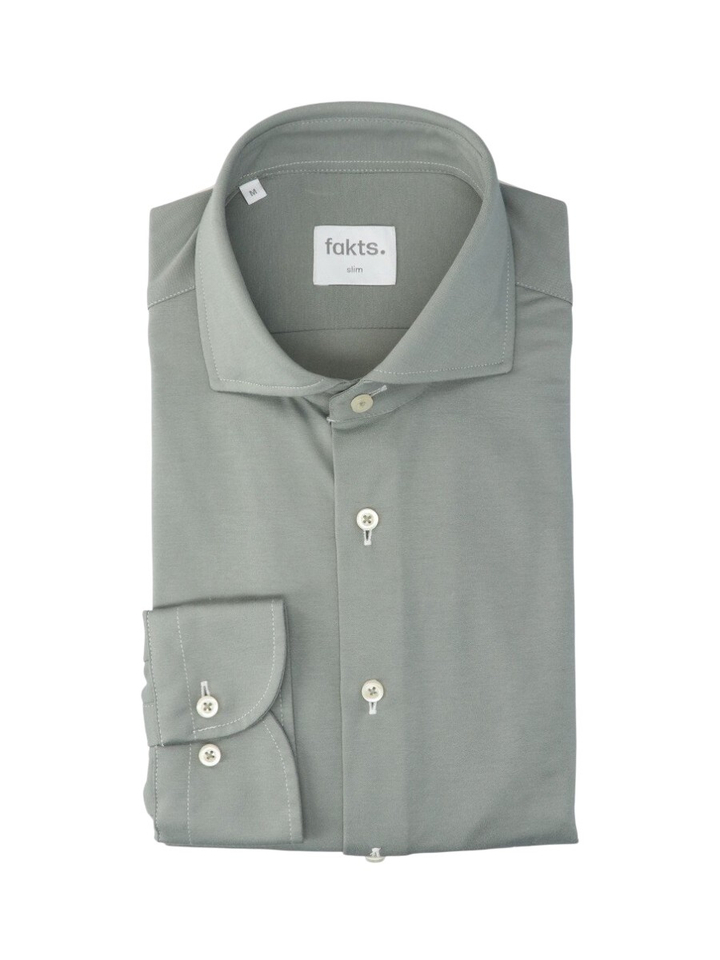 Kakigroene hemd slim fit Fakts 