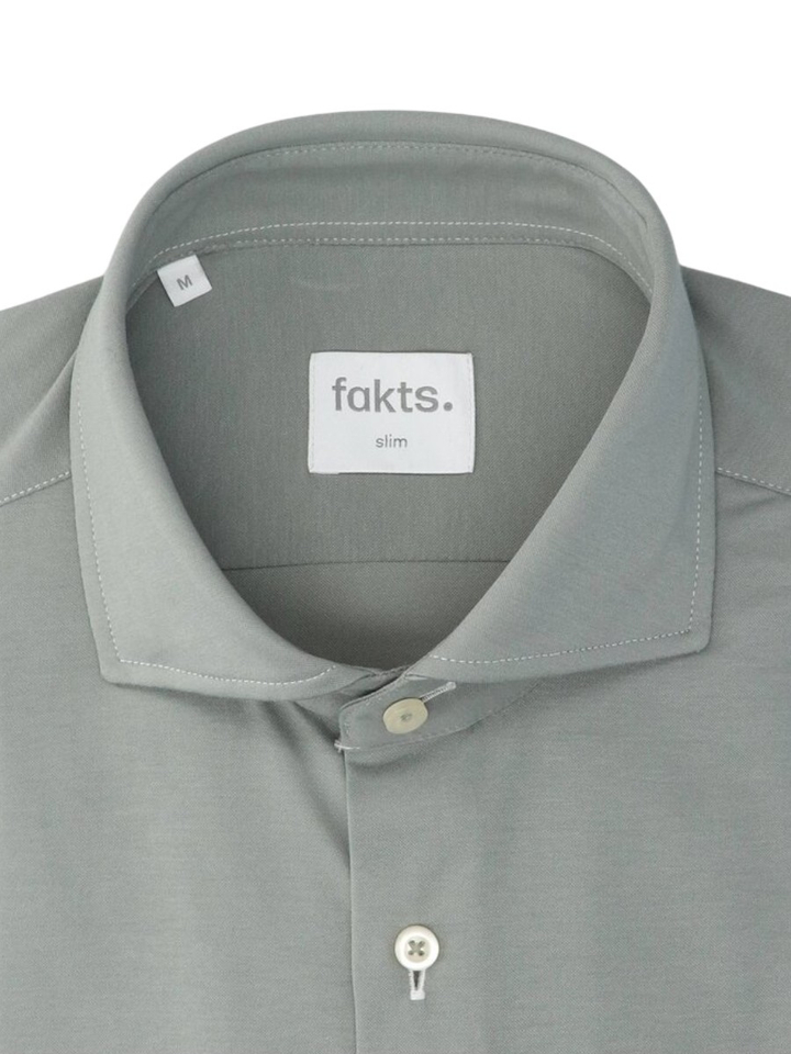 Kakigroene hemd slim fit Fakts 