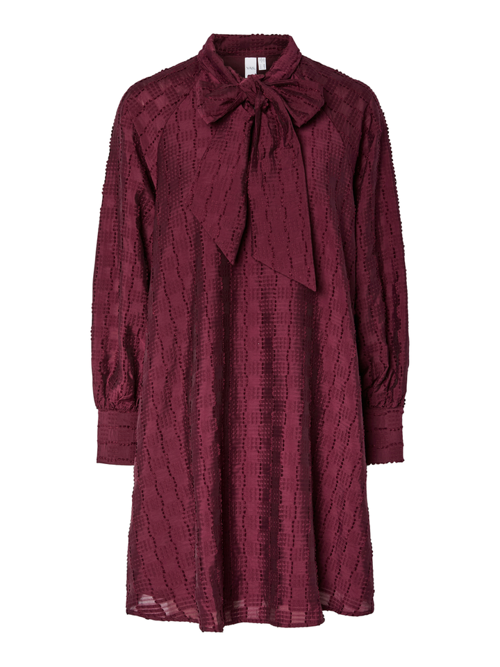 Bordeaux jurk met strikdetail Yasjulina Y.A.S