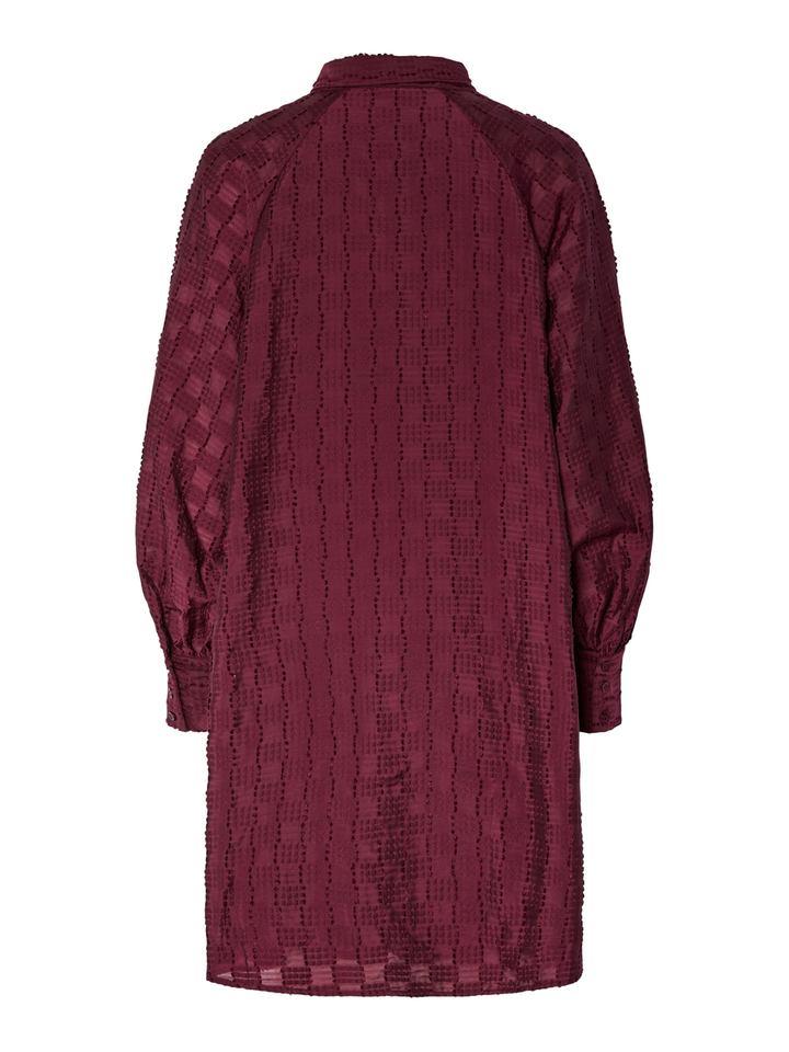 Bordeaux jurk met strikdetail Yasjulina Y.A.S