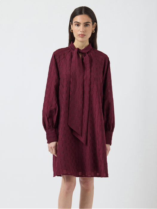 Bordeaux jurk met strikdetail Yasjulina Y.A.S