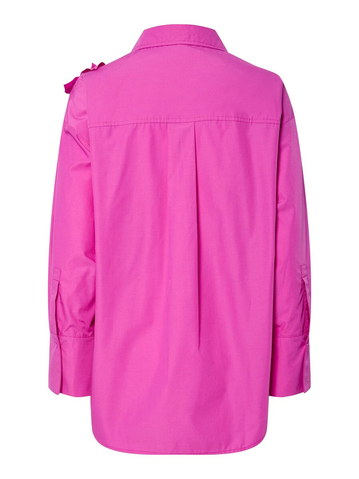 Fuchsia blouse met bloemendetail Yasgira Y.A.S