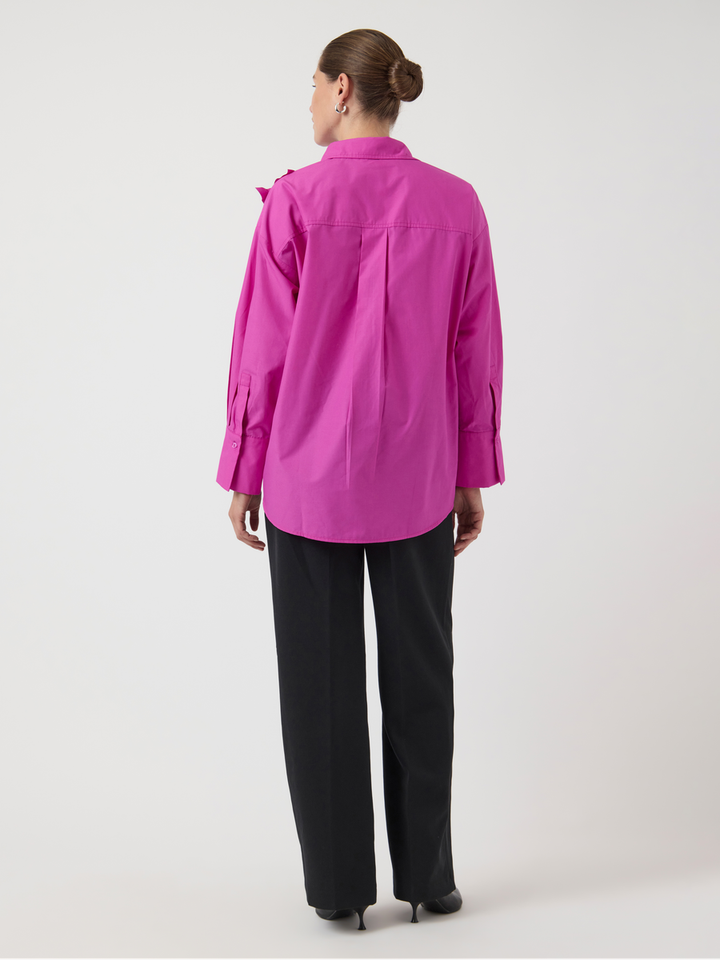 Fuchsia blouse met bloemendetail Yasgira Y.A.S