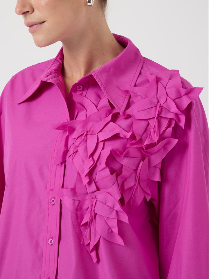Fuchsia blouse met bloemendetail Yasgira Y.A.S