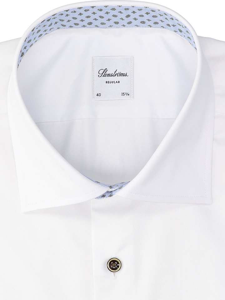 Wit katoenen hemd (regular fit) met lange mouwen Stenströms 
