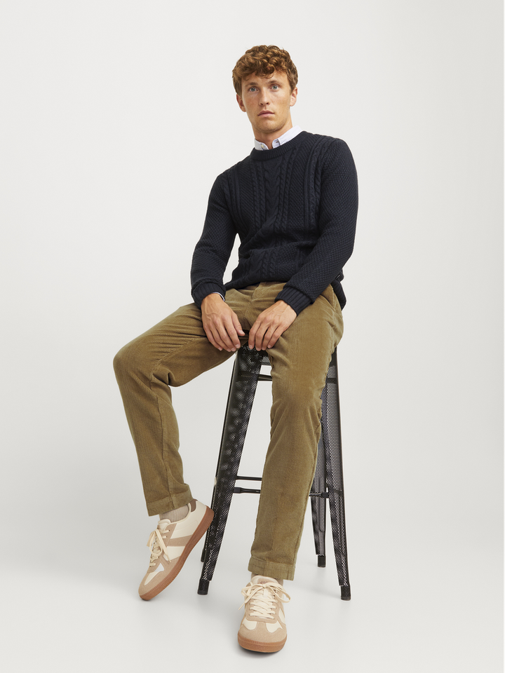 Beige broek in ribfluweel tapered fit Jack&Jones