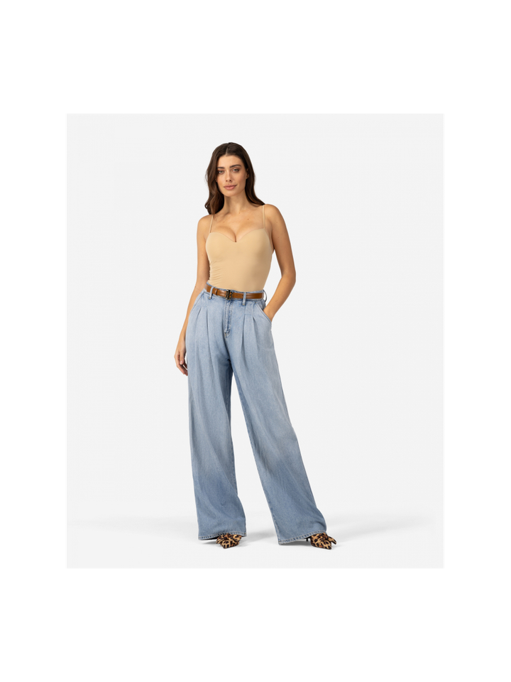 Beige top met voorgevormde cup Eden Ibana