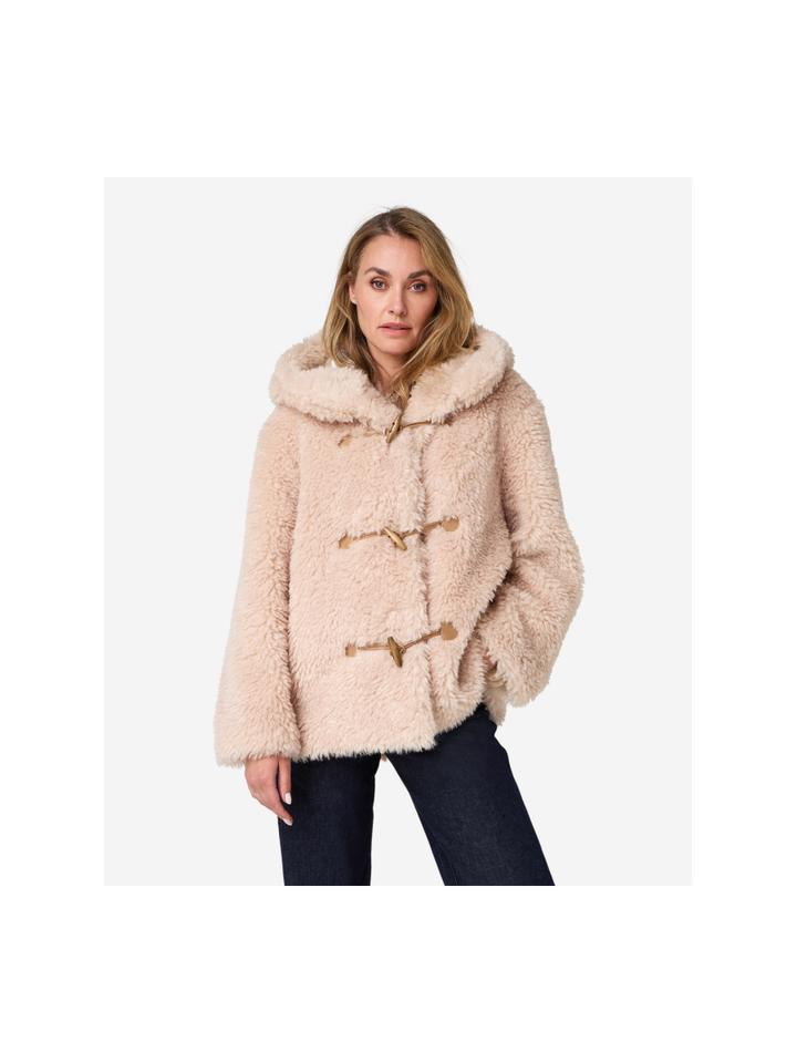 Beige jas in faux fur Charisma Ibana