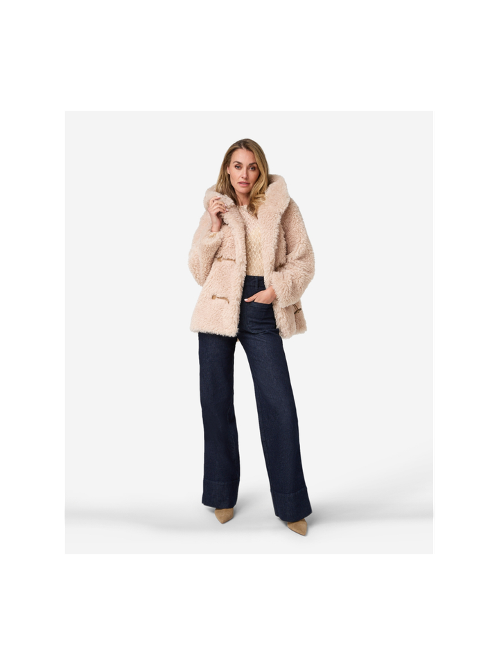 Beige jas in faux fur Charisma Ibana