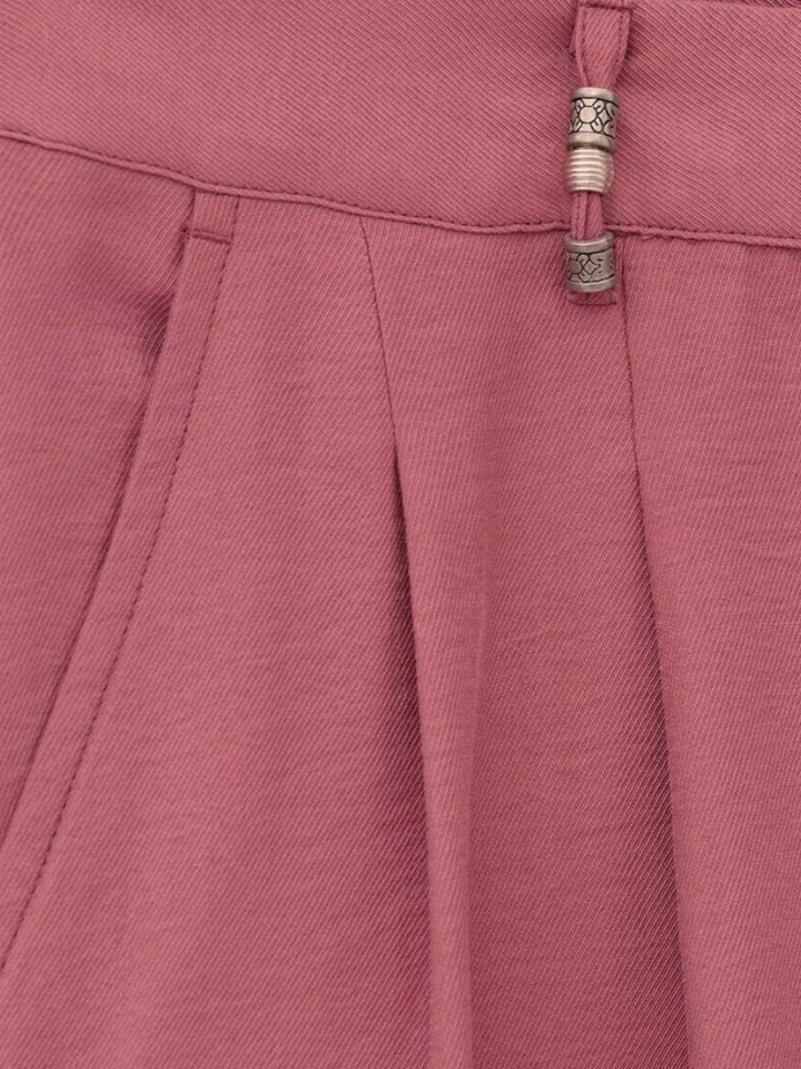 Roze wijde broek met bandplooi Deana Ba&sh