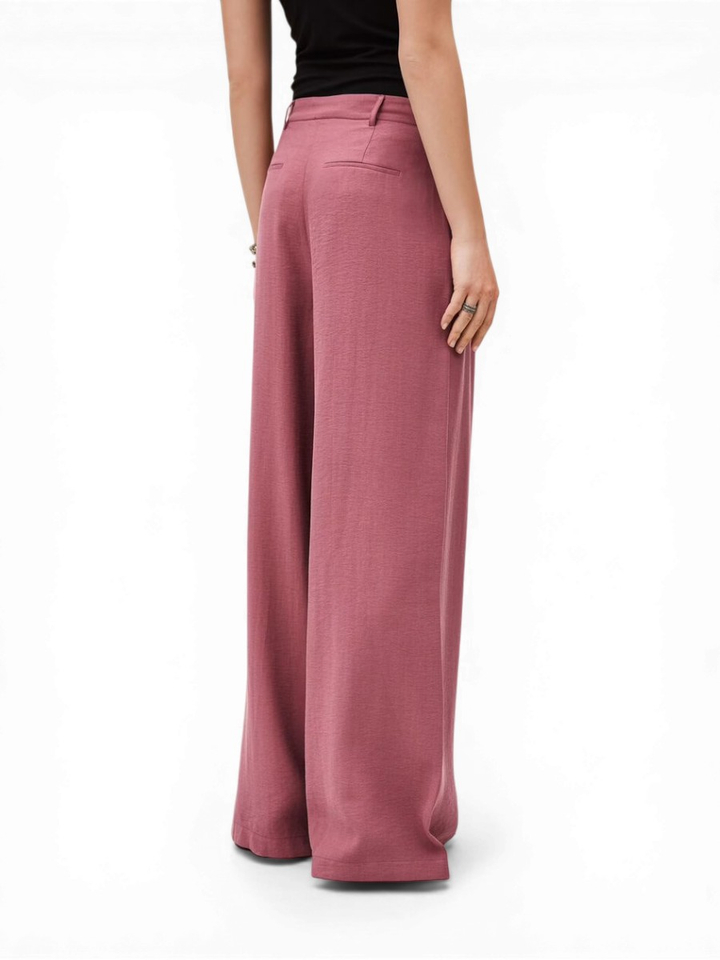 Roze wijde broek met bandplooi Deana Ba&sh