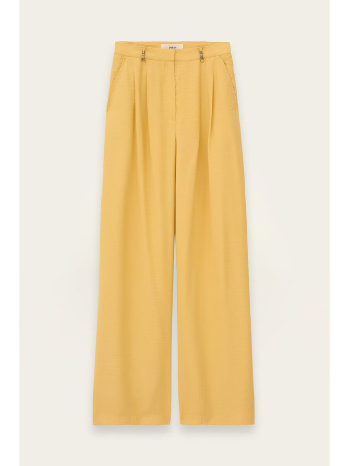 Gele wijde broek met bandplooi Deana Ba&sh 