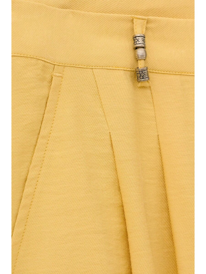 Gele wijde broek met bandplooi Deana Ba&sh 