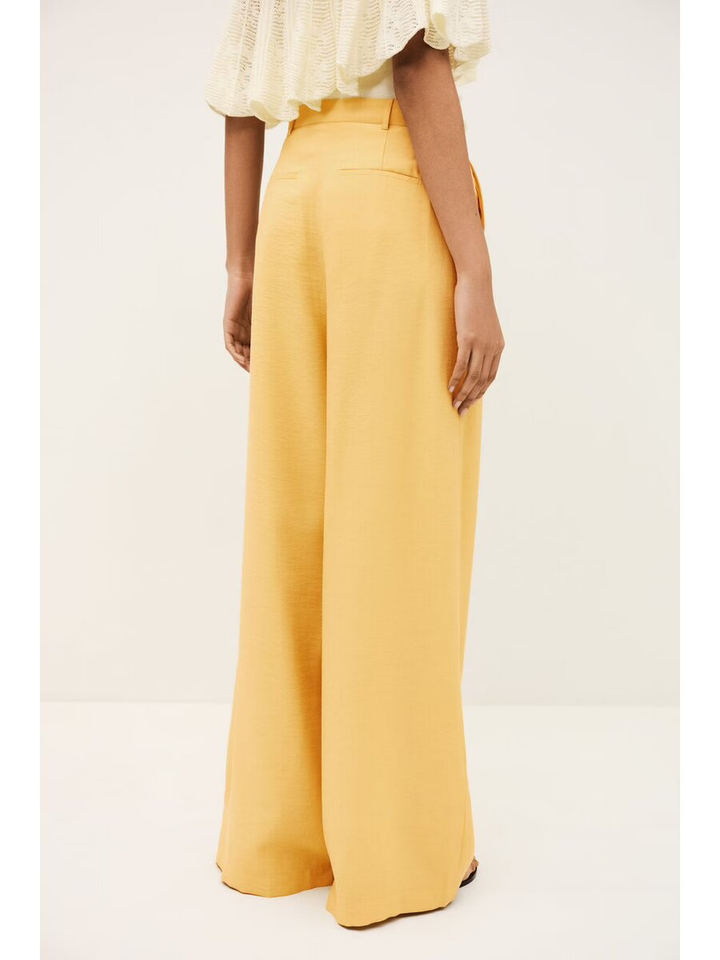 Gele wijde broek met bandplooi Deana Ba&sh 