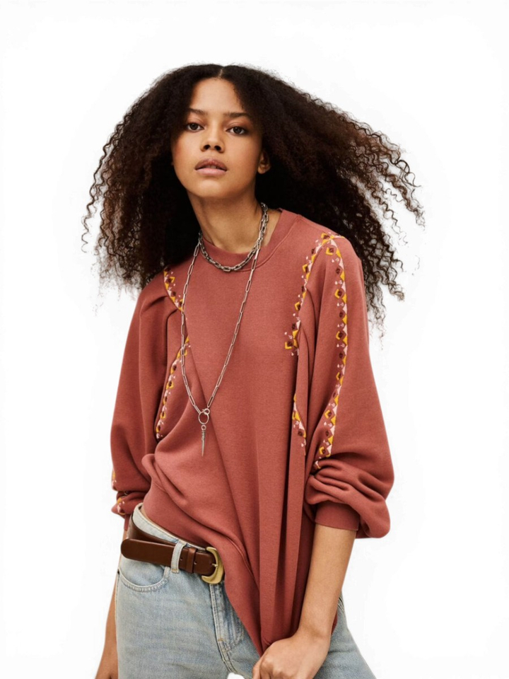 Roest geborduurde sweater Mesta BA&SH