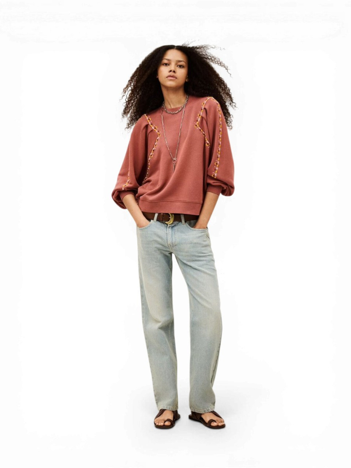 Roest geborduurde sweater Mesta BA&SH
