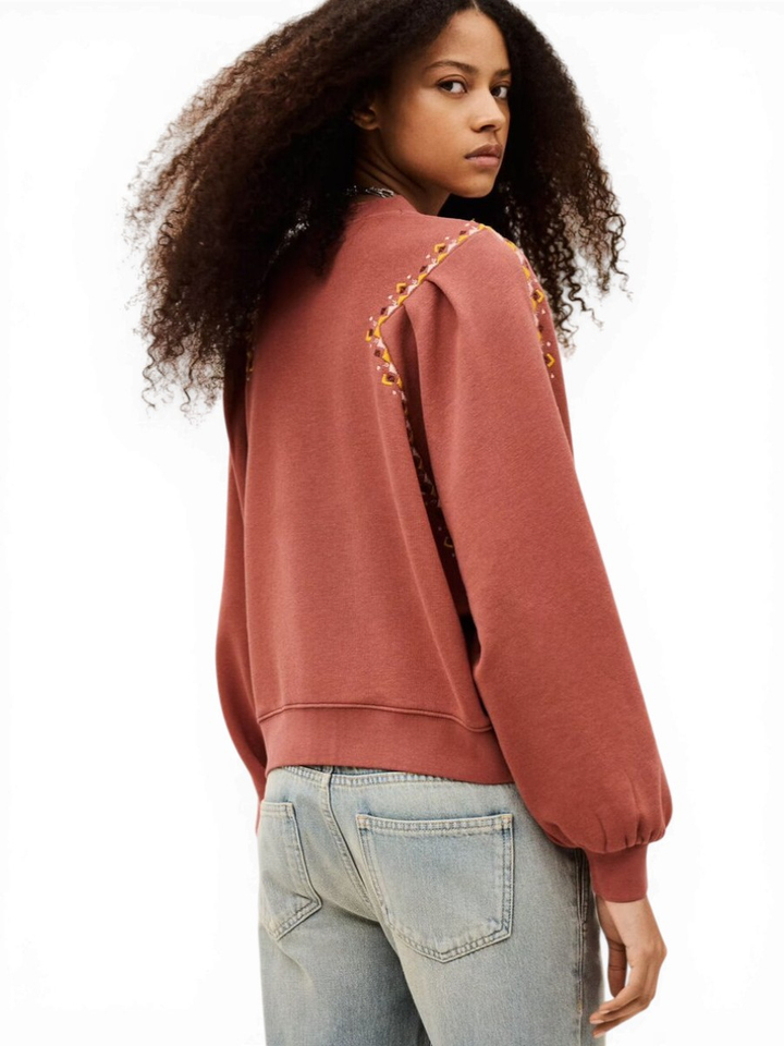 Roest geborduurde sweater Mesta BA&SH