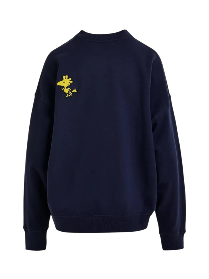 Donkerblauwe katoenen sweater met Snoopy motief Jumbrella Essentiel 