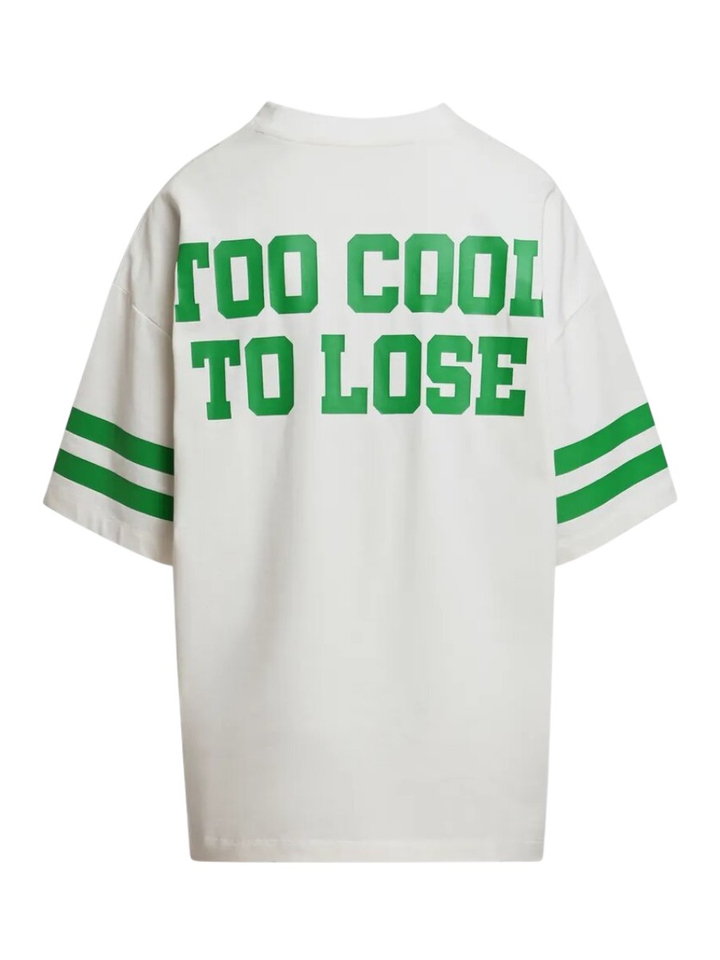 Witte oversized T-shirt met Snoopy-patch en groene tekst Joopio Essentiel