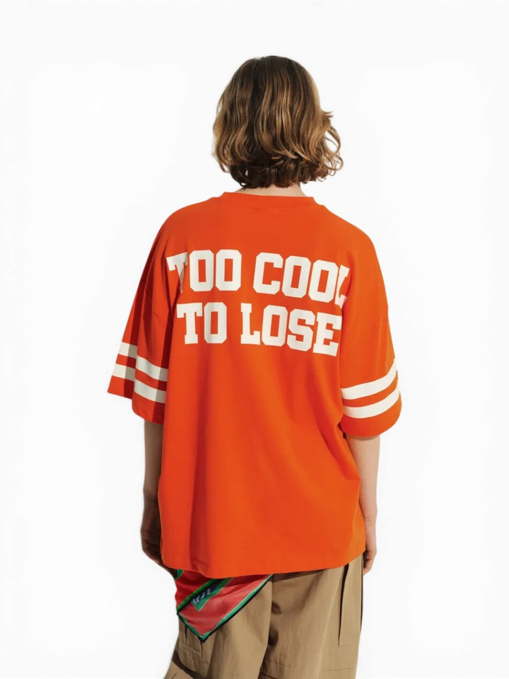 Oranje oversized T-shirt met Snoopy en witte tekst Joopio Essentiel 