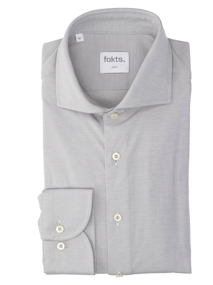 Green salbei katoenen hemd (slim fit) met lange mouwen Fakts 