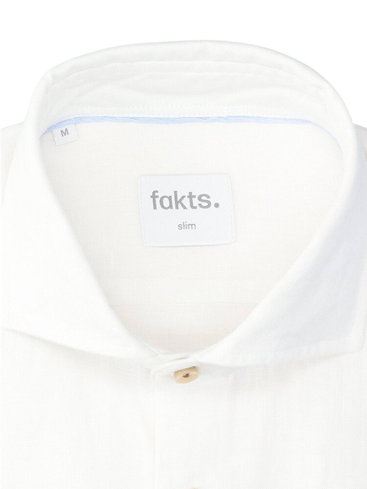 Wit uni linnen hemd (regular fit) met lange mouwen Fakts